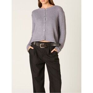 NWT Nia the Brand Grey Ariana Soft Girl Minimalist Cardigan Size Small/ Medium